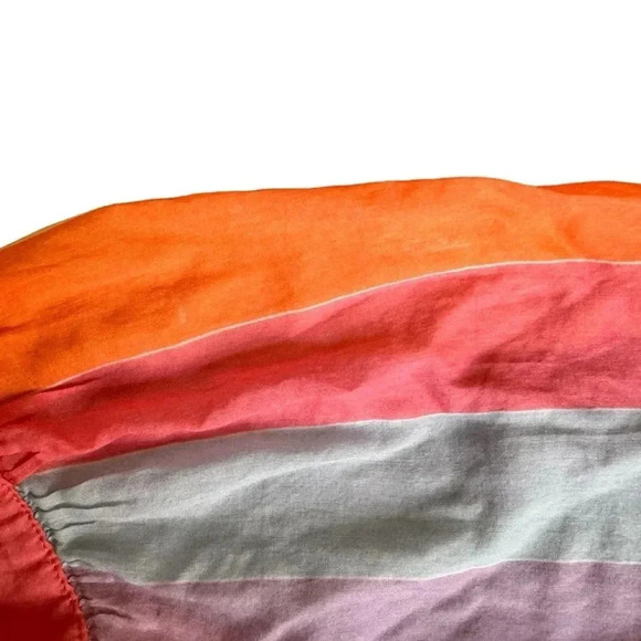 Tara Jarmon Stripey Midi Dress V-neck Colorful Rainbow Stripes Size 38 RTR - Picture 12 of 13